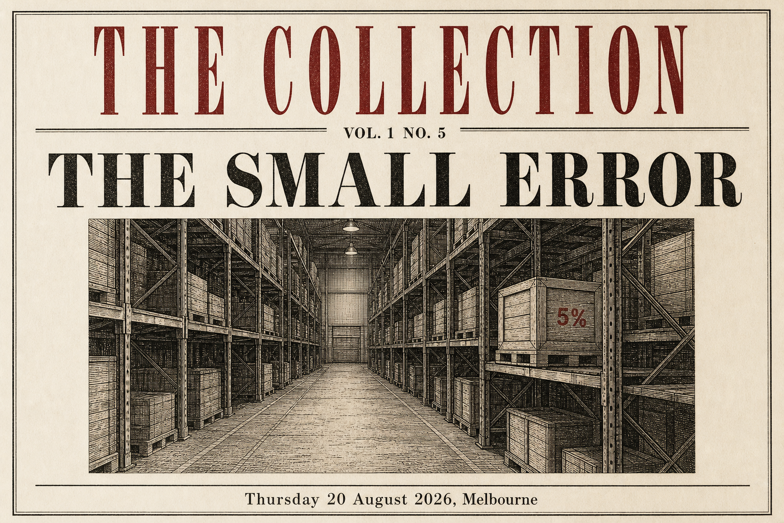 The Small Error, 20 August 2026